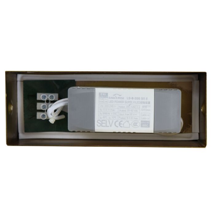 Espejo con luces dorado moderno, Steffy, 8W, 3000K LED, IP44