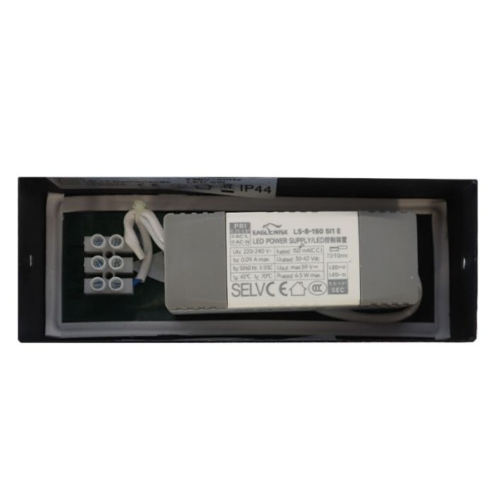 Espejo con luces negro moderno, Steffy, 6W, 3000K LED, IP44