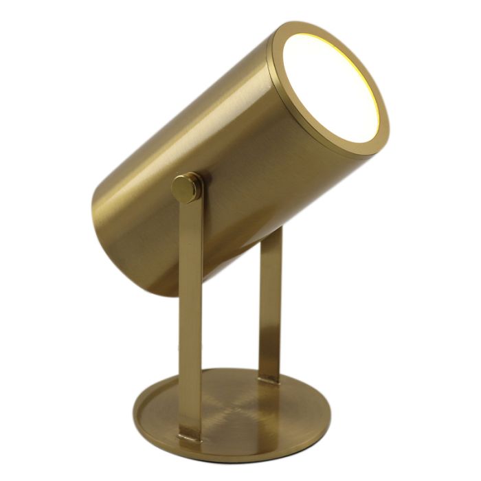 Lámpara de mesa recargable latón moderna, Elko, 2W, 3000K LED, con interruptor