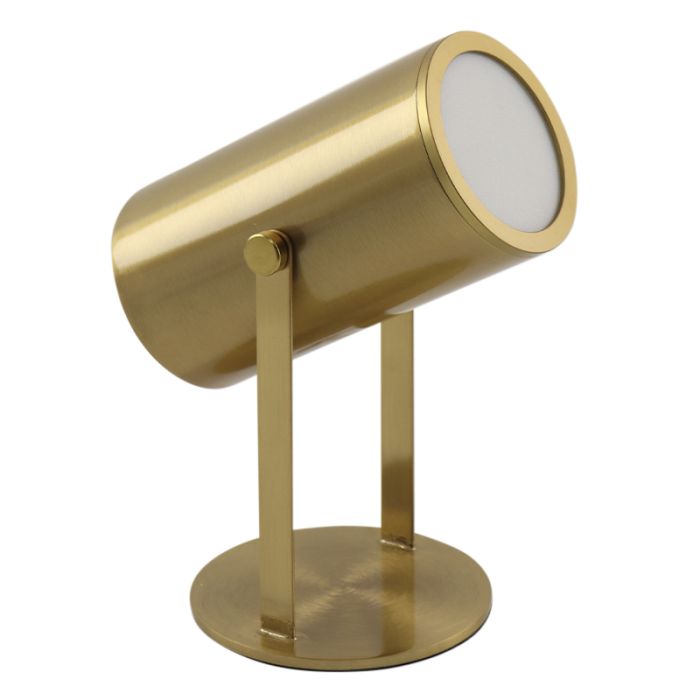Lámpara de mesa recargable latón moderna, Elko, 2W, 3000K LED, con interruptor