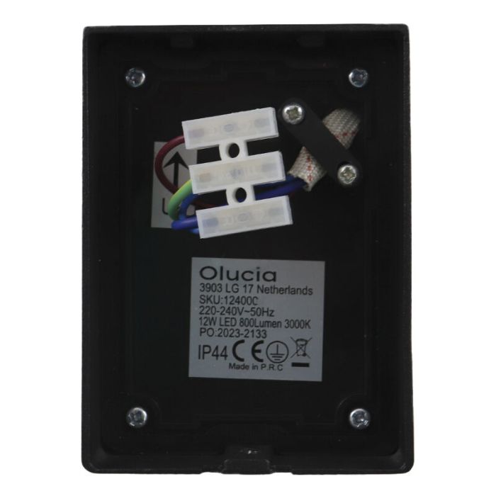 Lámpara exterior negra moderna, Manel, 12W, 3000K LED, IP44
