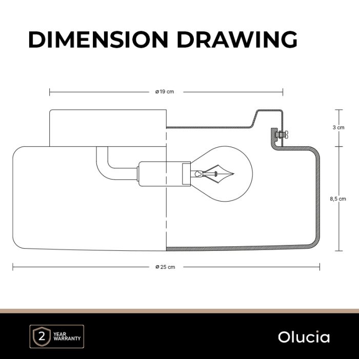 Plafón de techo gris diseño, Byron