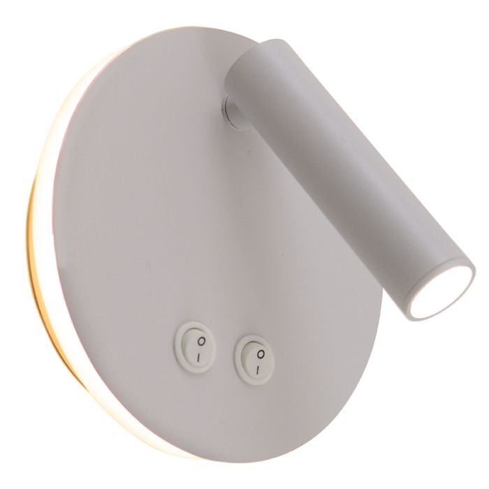 Aplique blanco moderno, Robbie, 10W, 4000K LED, con interruptor