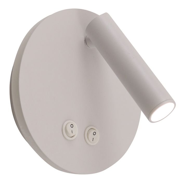 Aplique blanco moderno, Robbie, 10W, 4000K LED, con interruptor