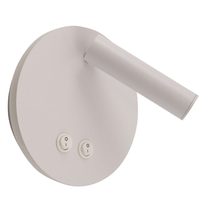 Aplique blanco moderno, Robbie, 10W, 4000K LED, con interruptor