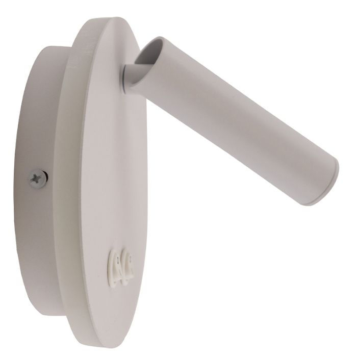 Aplique blanco moderno, Robbie, 10W, 4000K LED, con interruptor