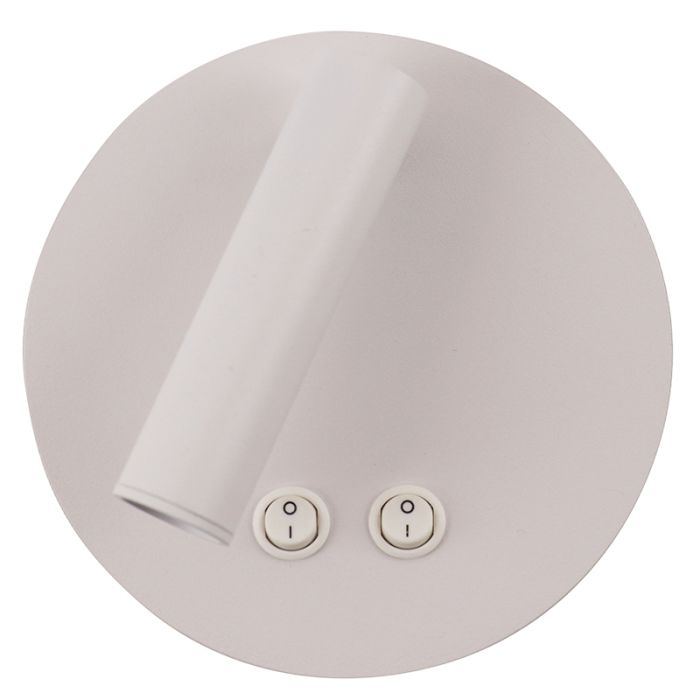 Aplique blanco moderno, Robbie, 10W, 4000K LED, con interruptor