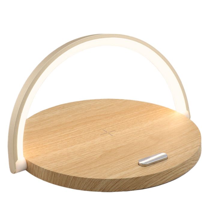 Lámpara de mesa madera de plástico, Erhan, 2W, 3000K LED, con interruptor