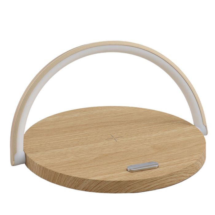 Lámpara de mesa madera de plástico, Erhan, 2W, 3000K LED, con interruptor