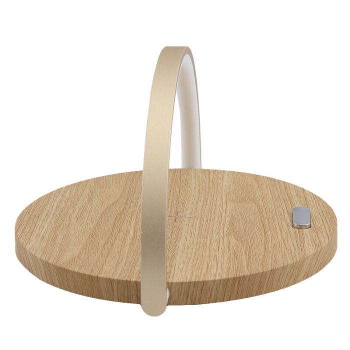 Lámpara de mesa madera de plástico, Erhan, 2W, 3000K LED, con interruptor