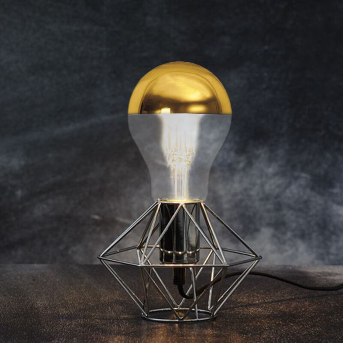 Bombilla LED espejo E27 regulable Malik, oro, A60, 4,8W, 2700K, IP44