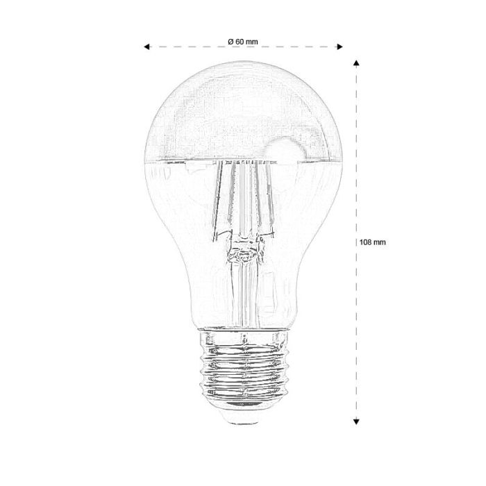 Bombilla LED espejo E27 regulable Malik, oro, A60, 4,8W, 2700K, IP44