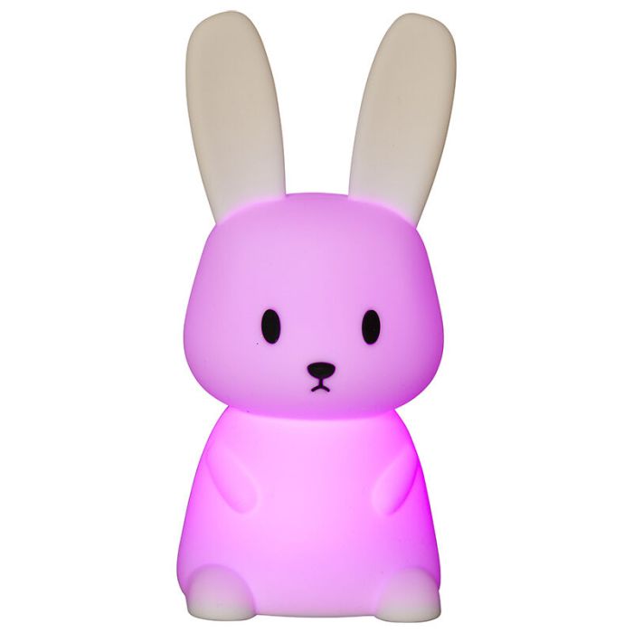 Luz nocturna infantil blanca de plástico, Bunny, 0,5W, RGBW LED, con interruptor