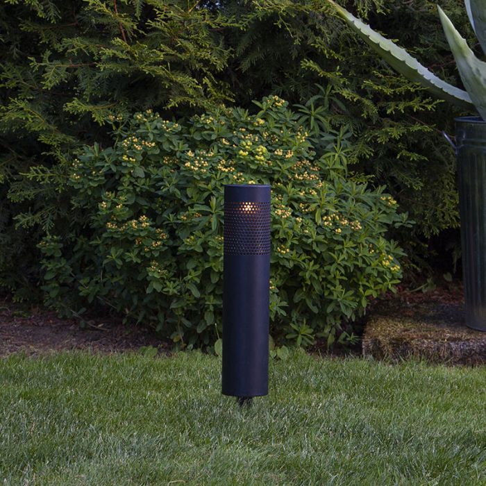 Estaca solar para jardín negra de aluminio, Adela, 0,064W, 3000K LED, IP44