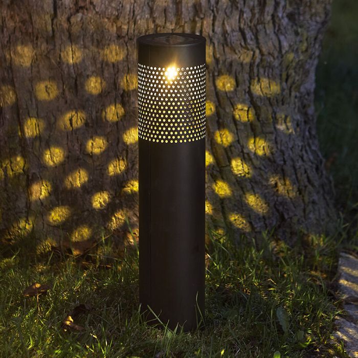 Estaca solar para jardín negra de aluminio, Adela, 0,064W, 3000K LED, IP44