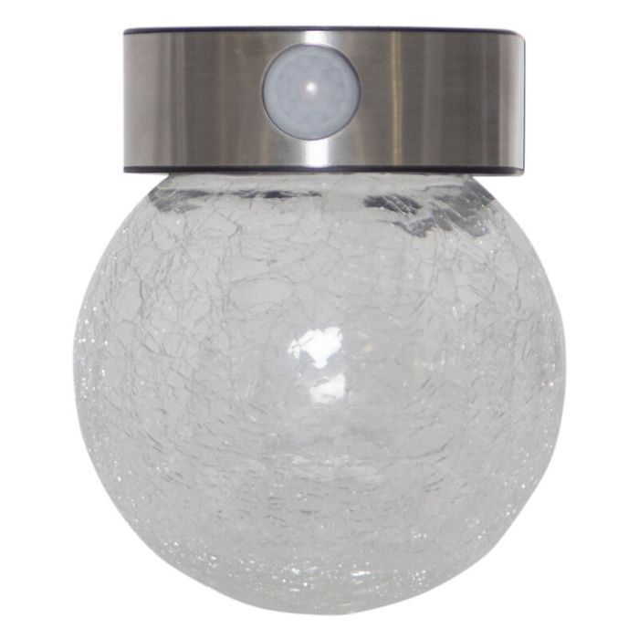 Aplique solar exterior transparente de vidrio, Amke, 0,25W, 3000K LED, IP44