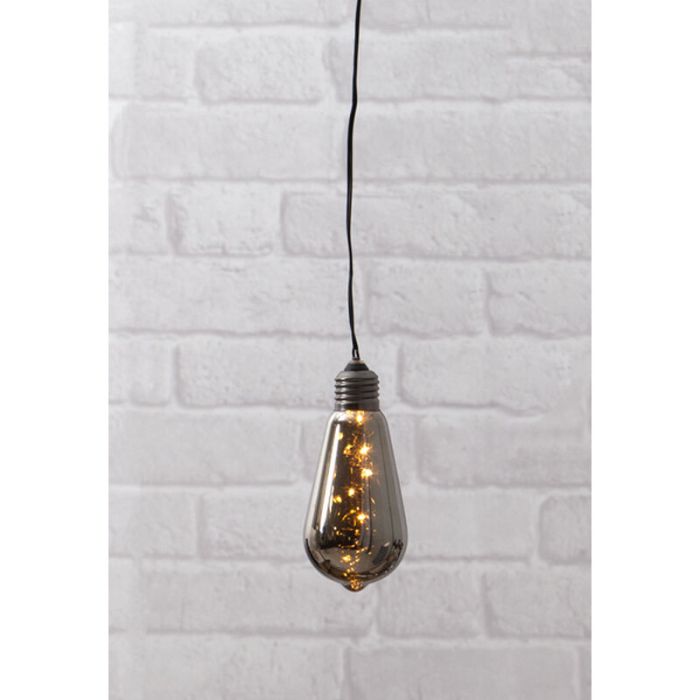 Lámpara Edison de vidrio ahumado, con batería
