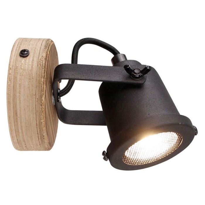 Foco de pared de madera marrón, Jantina