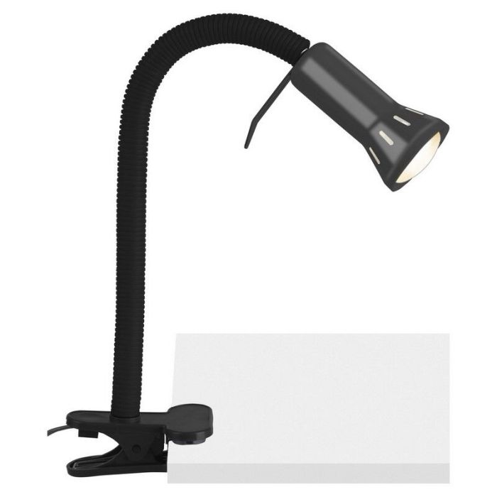 Foco pinza negro de plástico, Kalina, con interruptor