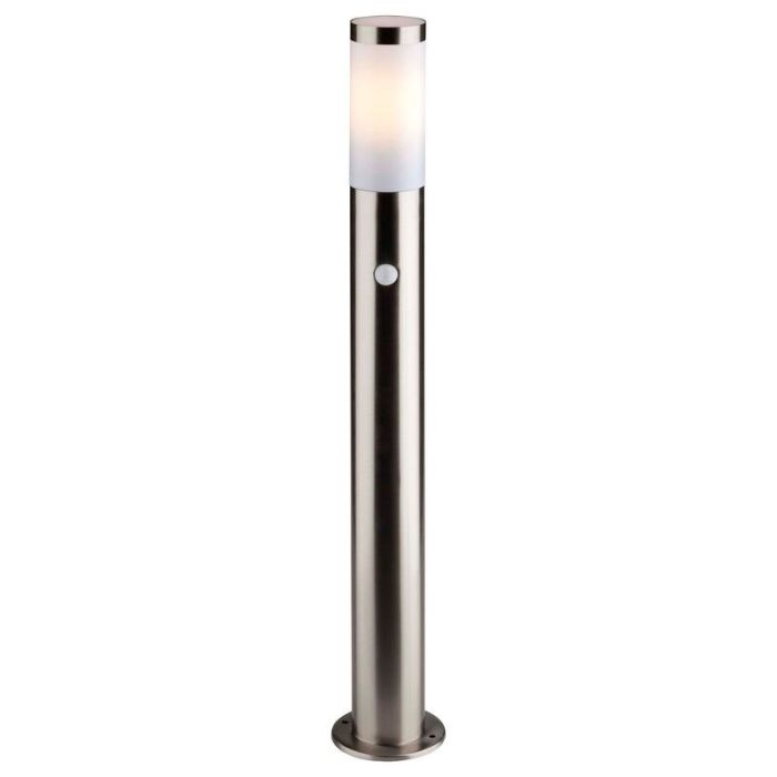 Lámpara de pie exterior con sensor de movimiento cromada de plástico, Tom, IP44