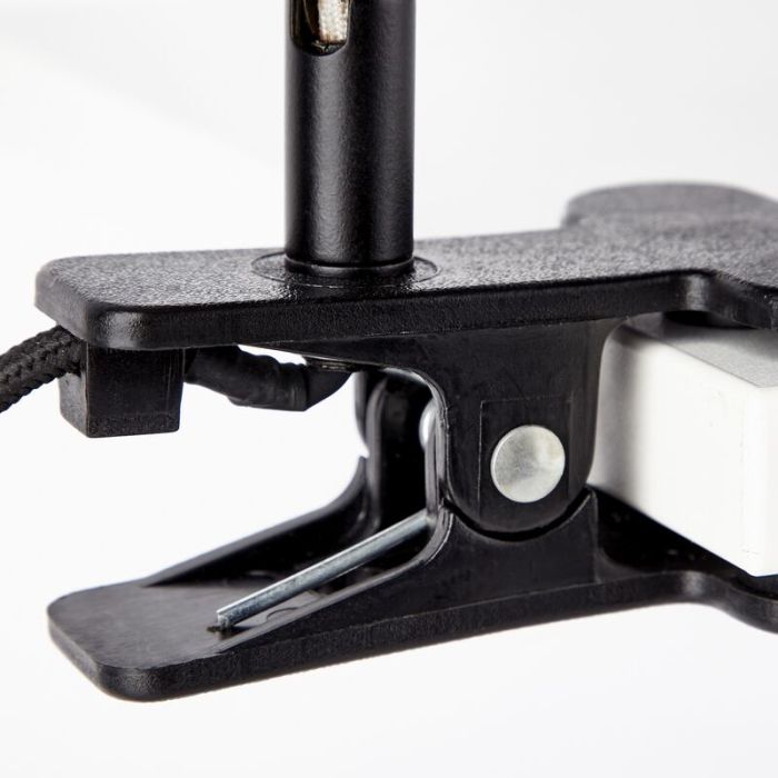 Foco pinza negro industrial, Floor