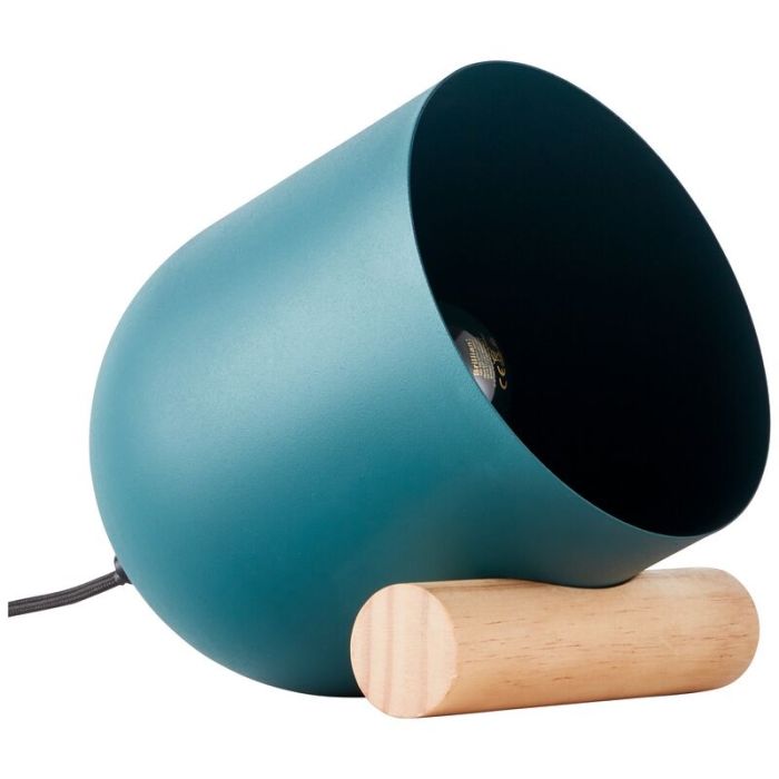 Lámpara de mesa de madera azul, Riaz, con interruptor