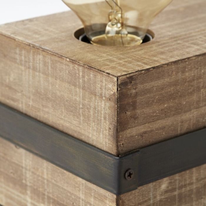 Lámpara de mesa de madera negra, Asli, con interruptor