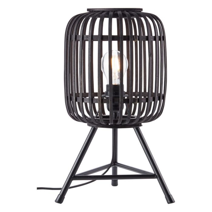 Lámpara de mesa de madera negra, Brain