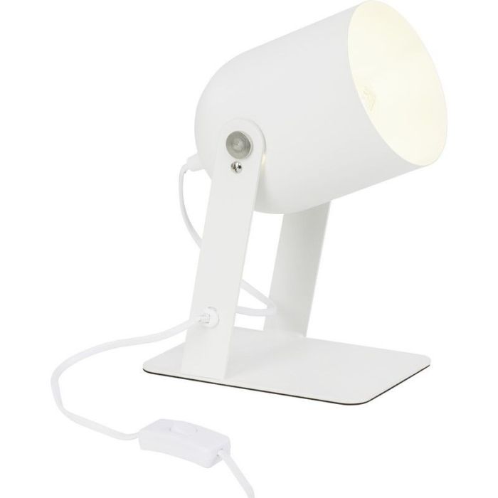 Lámpara de mesa blanca moderna, Arlette, con interruptor