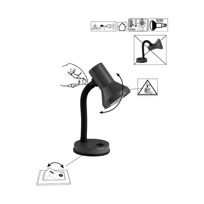 Flexo blanco de plástico, Loet, con interruptor