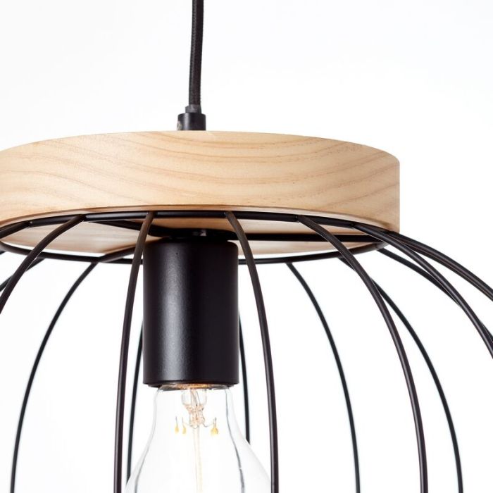 Lámpara colgante de madera negra, Donato