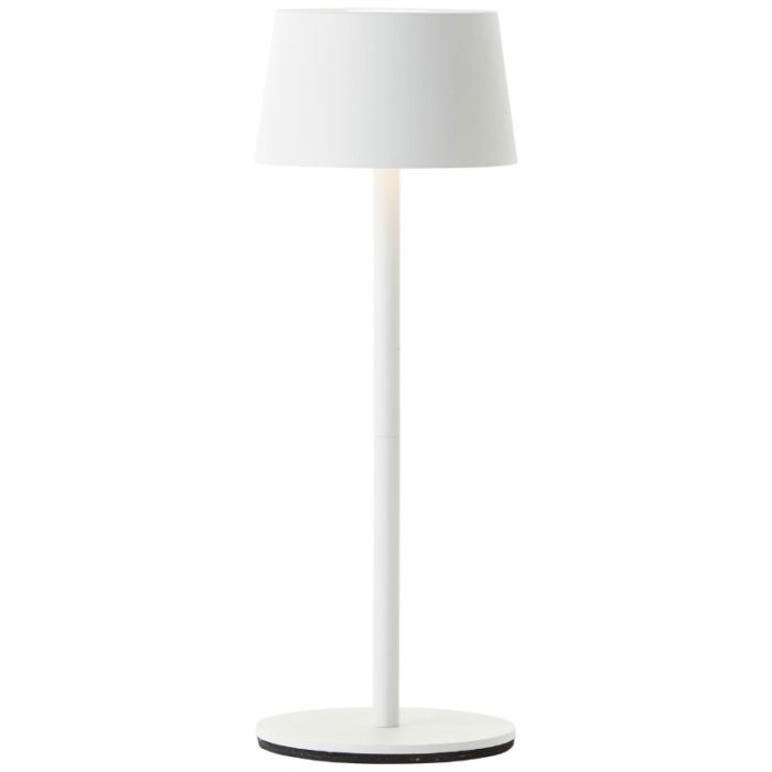 Lámpara de mesa exterior blanca moderna, Petter, 2W, 3000K LED, IP44, regulable en 3 pasos