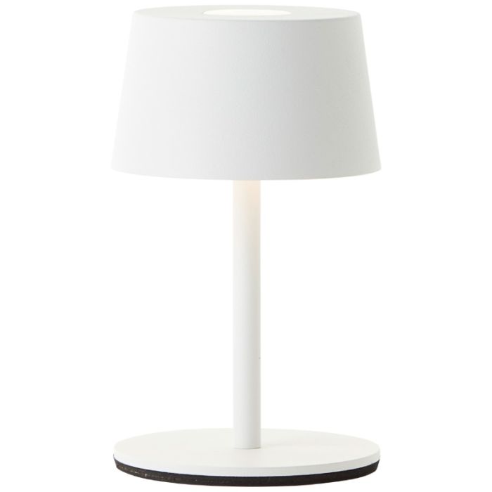 Lámpara de mesa exterior blanca moderna, Petter, 2W, 3000K LED, IP44, regulable en 3 pasos