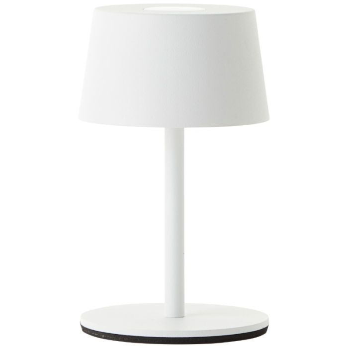 Lámpara de mesa exterior blanca moderna, Petter, 2W, 3000K LED, IP44, regulable en 3 pasos