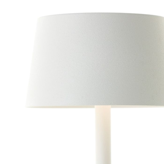 Lámpara de mesa exterior blanca moderna, Petter, 2W, 3000K LED, IP44, regulable en 3 pasos