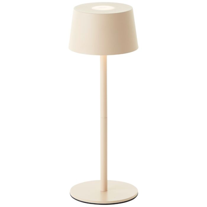 Lámpara de mesa exterior beige moderna, Petter, 2W, 3000K LED, IP44, regulable en 3 pasos