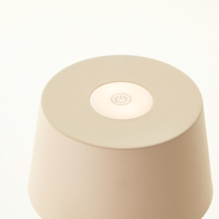 Lámpara de mesa exterior beige moderna, Petter, 2W, 3000K LED, IP44, regulable en 3 pasos