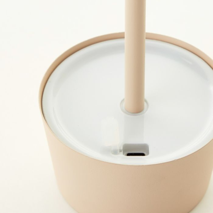 Lámpara de mesa exterior beige moderna, Petter, 2W, 3000K LED, IP44, regulable en 3 pasos