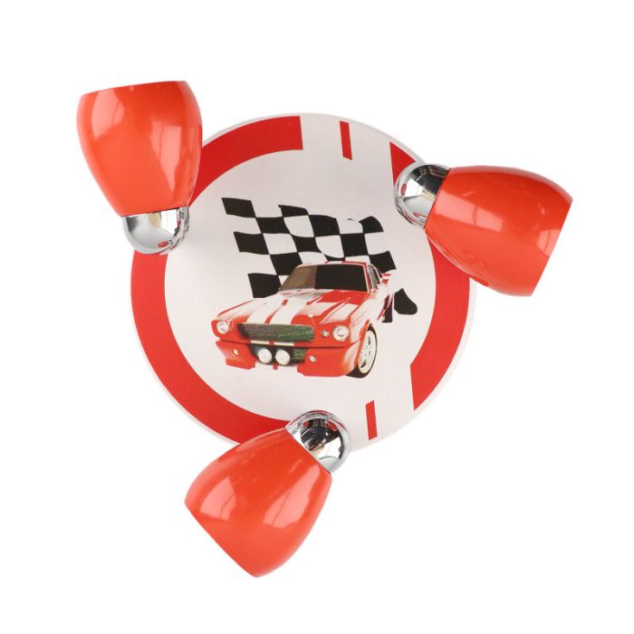 Foco de techo infantil rojo de metal, Vidal