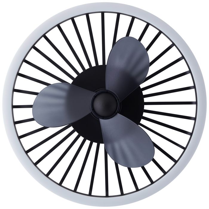 Ventilador de techo negro moderno, Tolga, 36W, 2700K-4000K-6500K LED, con mando a distancia