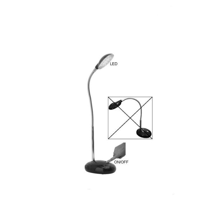 Flexo transparente de plástico, Marenthe, 2W, 6000K LED, con interruptor