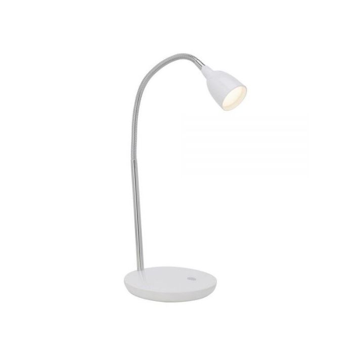 Flexo blanco de plástico, Kit, 3W, 3000K LED, con interruptor