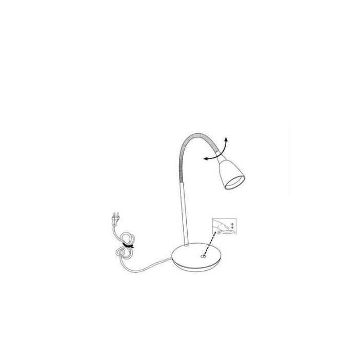 Flexo blanco de plástico, Kit, 3W, 3000K LED, con interruptor