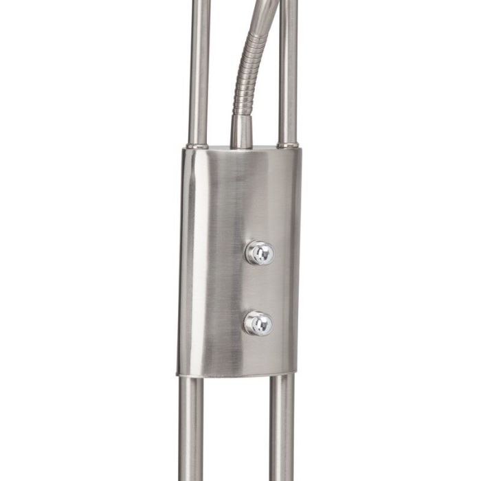 Lámpara de pie de lectura cromada de vidrio, Ivan, 18W, 3000K LED, con interruptor