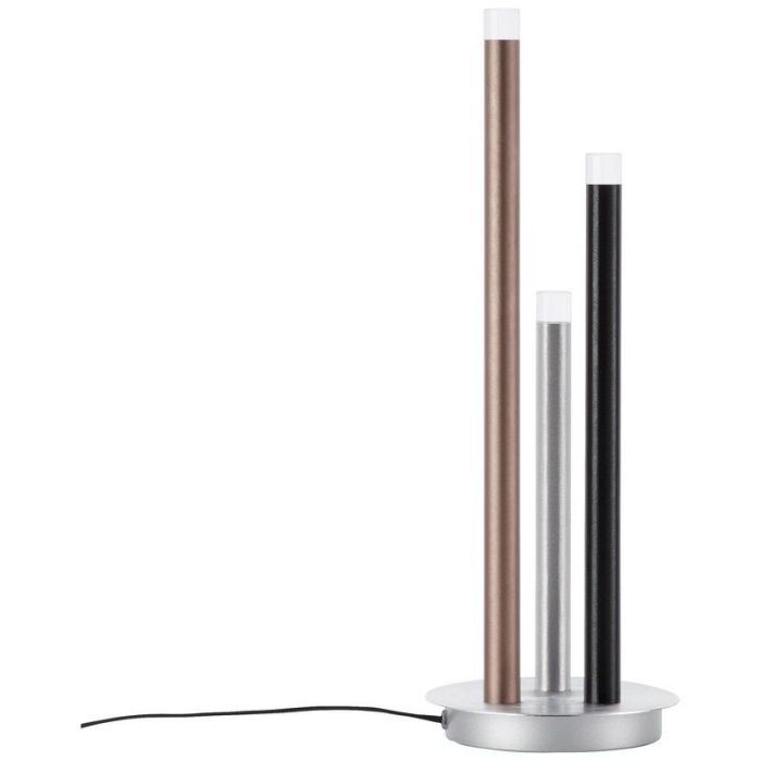 Lámpara de mesa plateada moderna, Olivia, 3,5W, 3000K LED, con interruptor