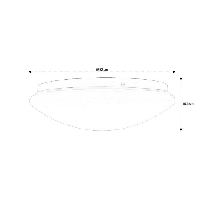 Lámpara de techo con sensor blanca de plástico, Djalissa, 12W, 3000K LED, IP44