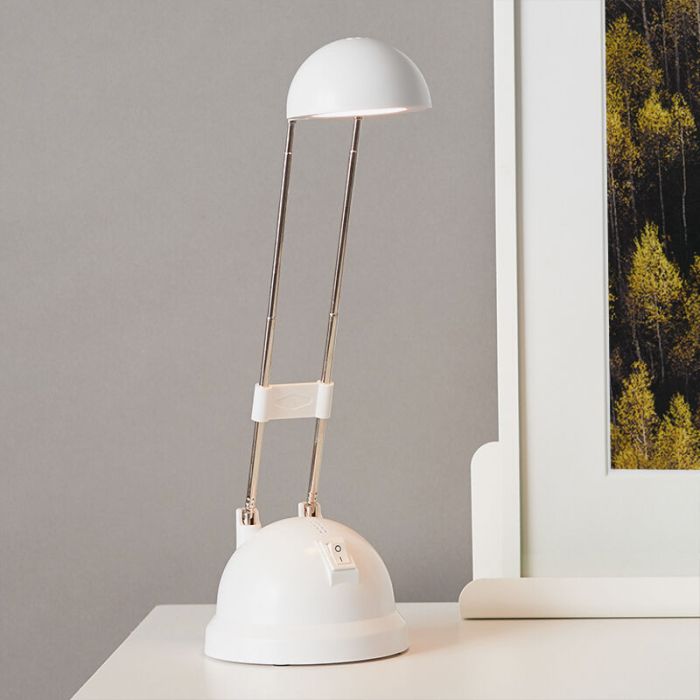Flexo blanco moderno, Louna, 6W, 2700K LED, con interruptor