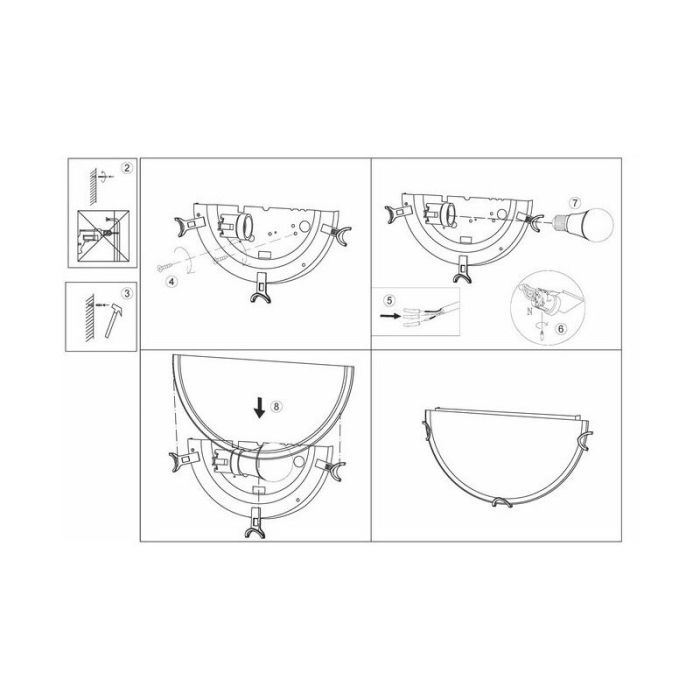 Foco de pared transparente industrial, Alisson