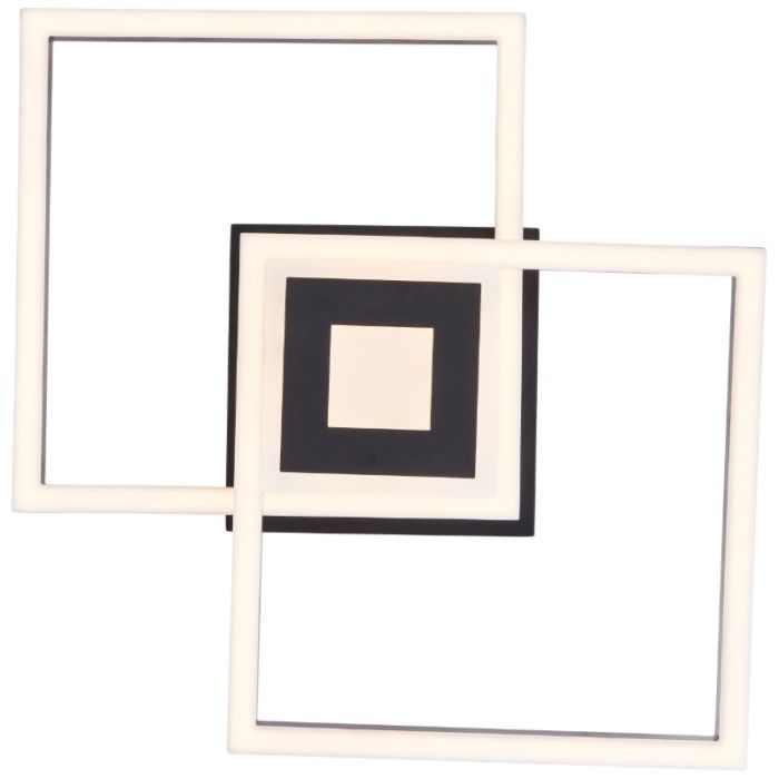 Lámpara de techo negra diseño, Volkert, 22W, 3000K LED