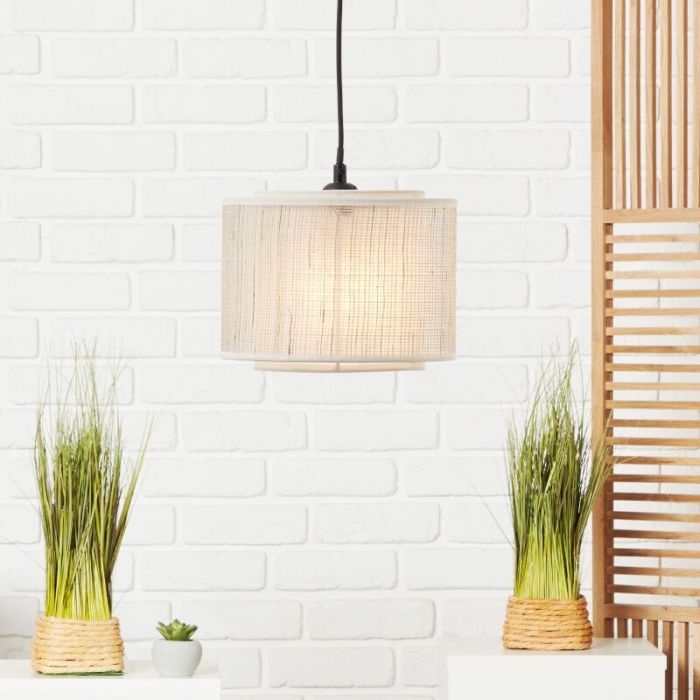 Lámpara colgante beige rústica, Gerbert